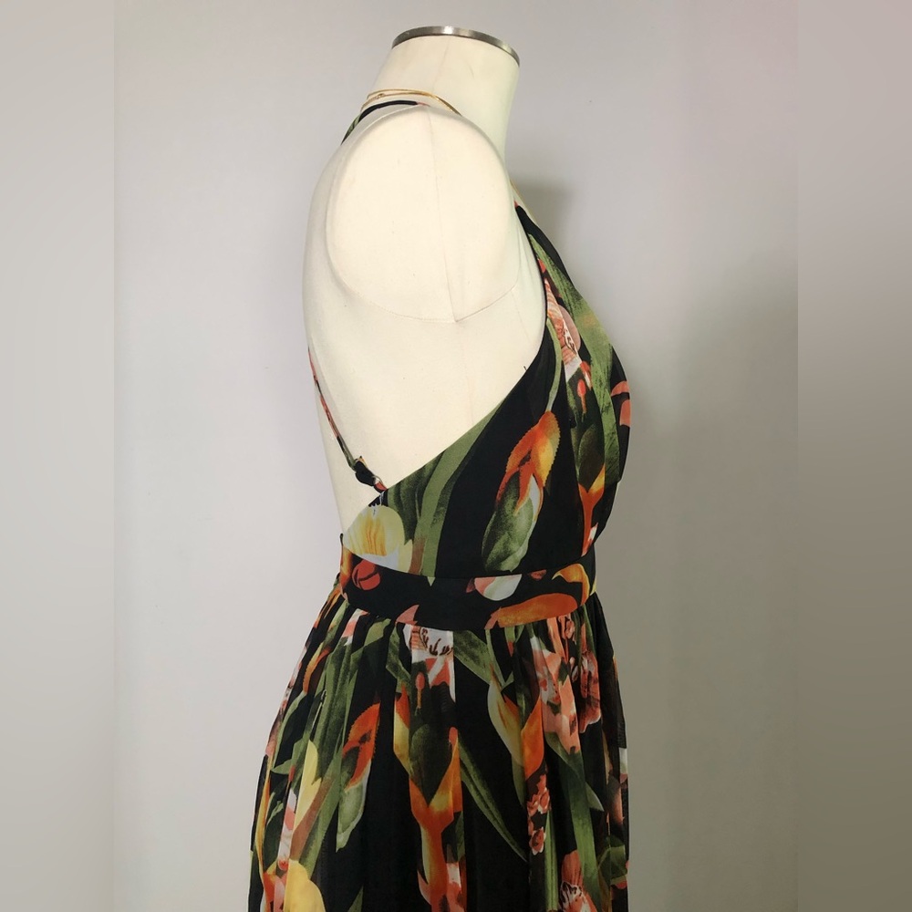 NWT - LUXXEL | Orange Pink Floral Maxi Dress Resort Wear S - Picture 5 of 7